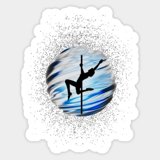 Pole Dancer In The Blue Sphere Sticker